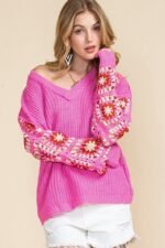 Hedy Crochet V-neck Sweater - Image 2