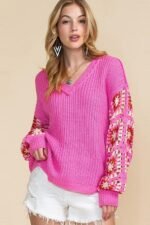 Hedy Crochet V-neck Sweater - Image 3