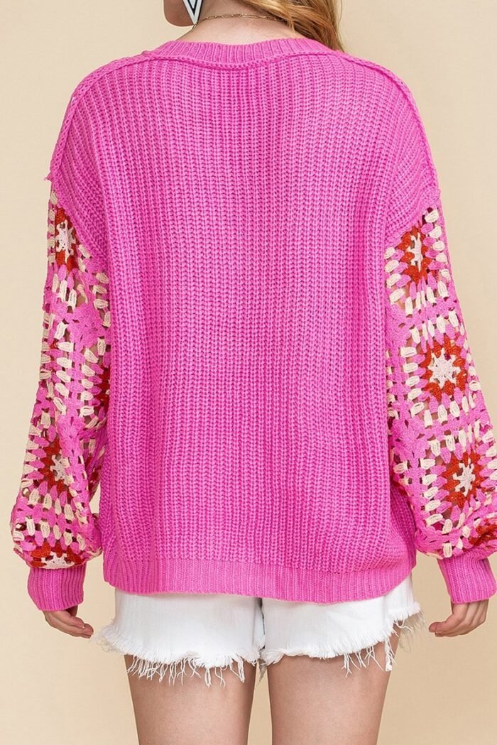 Hedy Crochet V-neck Sweater - Image 5