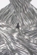 Heloise Metallic Cross Halter Neck Maxi Dress - Image 7