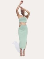 Hermosa Asymmetry Cut-out Knit Set