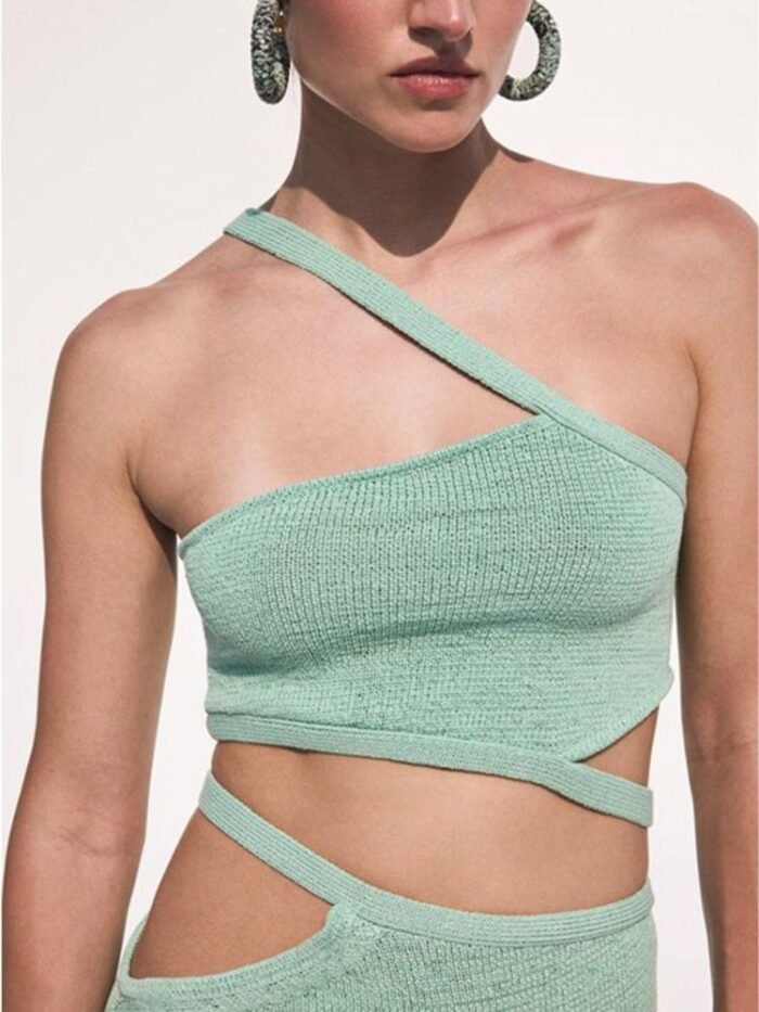 Hermosa Asymmetry Cut-out Knit Set - Image 2
