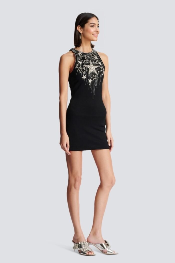 Hilary Star Embroidered Diamante Mini Dress - Image 3