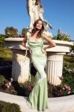 Hilda Ruffle Ribbon Backless Maxi Dress