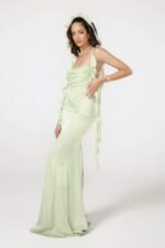 Hilda Ruffle Ribbon Backless Maxi Dress - Image 5