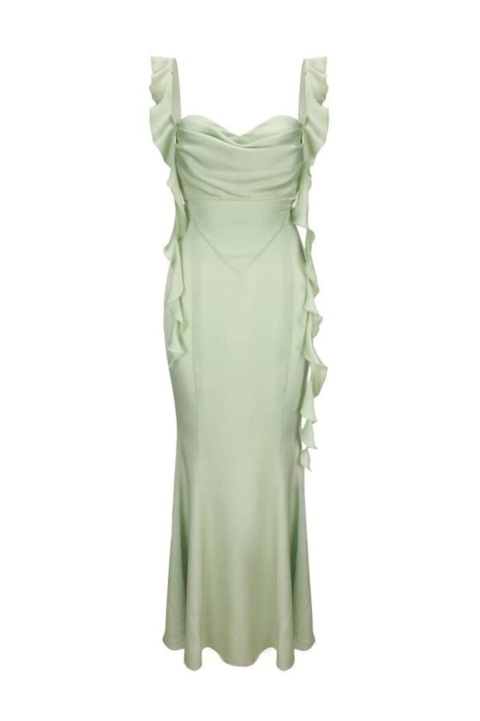 Hilda Ruffle Ribbon Backless Maxi Dress - Image 8