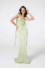 Hilda Ruffle Ribbon Backless Maxi Dress - Image 4