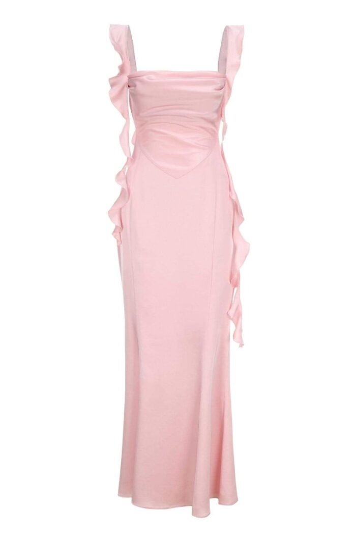 Hilda Ruffle Ribbon Backless Maxi Dress - Image 15