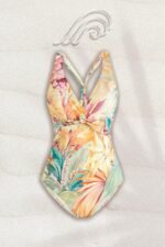 Ira Printed Wrap Cross Back Swimsuit - Image 2