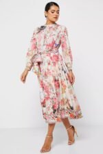 Iris Printed Belted Midi Shirt Dress - Image 4