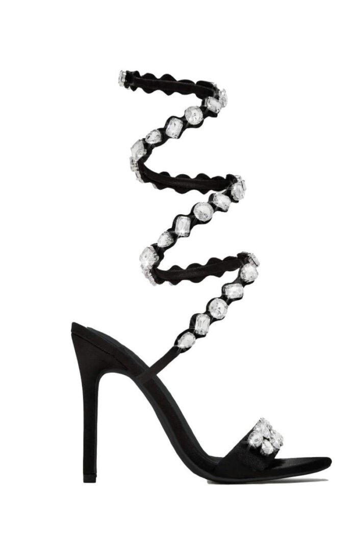 Ivy Rhinestone Ankle Wrap Stiletto Heel - Image 1