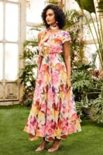 Jacqueline One Shoulder Floral Printed Maxi Dress - Image 3