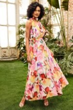 Jacqueline One Shoulder Floral Printed Maxi Dress - Image 2