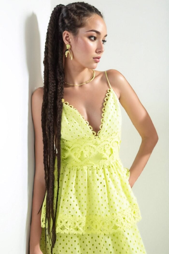 Janet V-neck Ruffle Maxi Slip Dress - Image 2