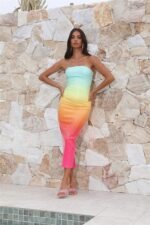 Jean Rainbow Sequins Tube Maxi Dress - Image 5