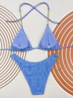 Jessie Plisse Metal Chain Bikini - Image 3
