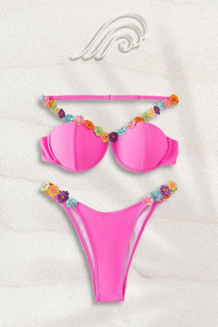 Jill Flower Trim Bikini - Image 1