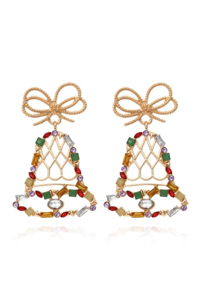 Jingle Bells Diamante Drop Earrings - Image 1