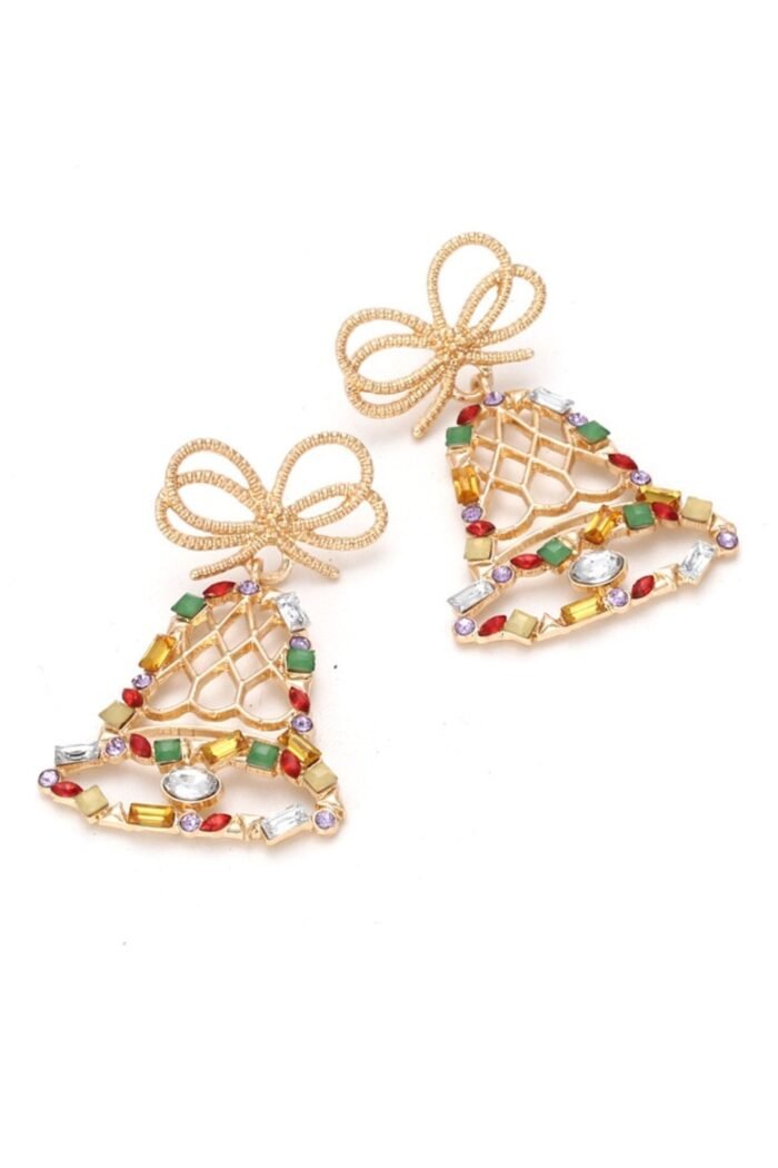 Jingle Bells Diamante Drop Earrings - Image 2