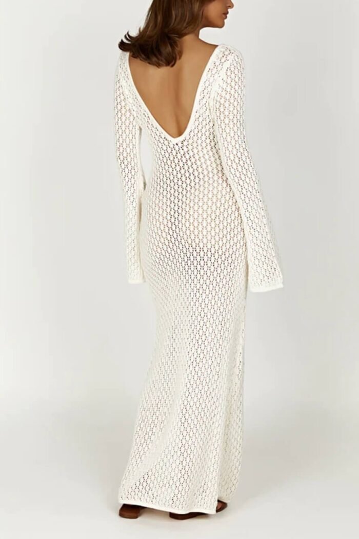 Josie V-neck Cut-out Knit Maxi Dress - Image 16