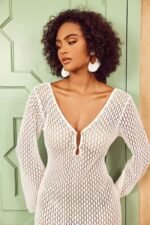 Josie V-neck Cut-out Knit Maxi Dress - Image 5