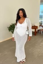 Josie V-neck Cut-out Knit Maxi Dress - Image 4