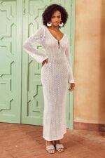 Josie V-neck Cut-out Knit Maxi Dress - Image 6