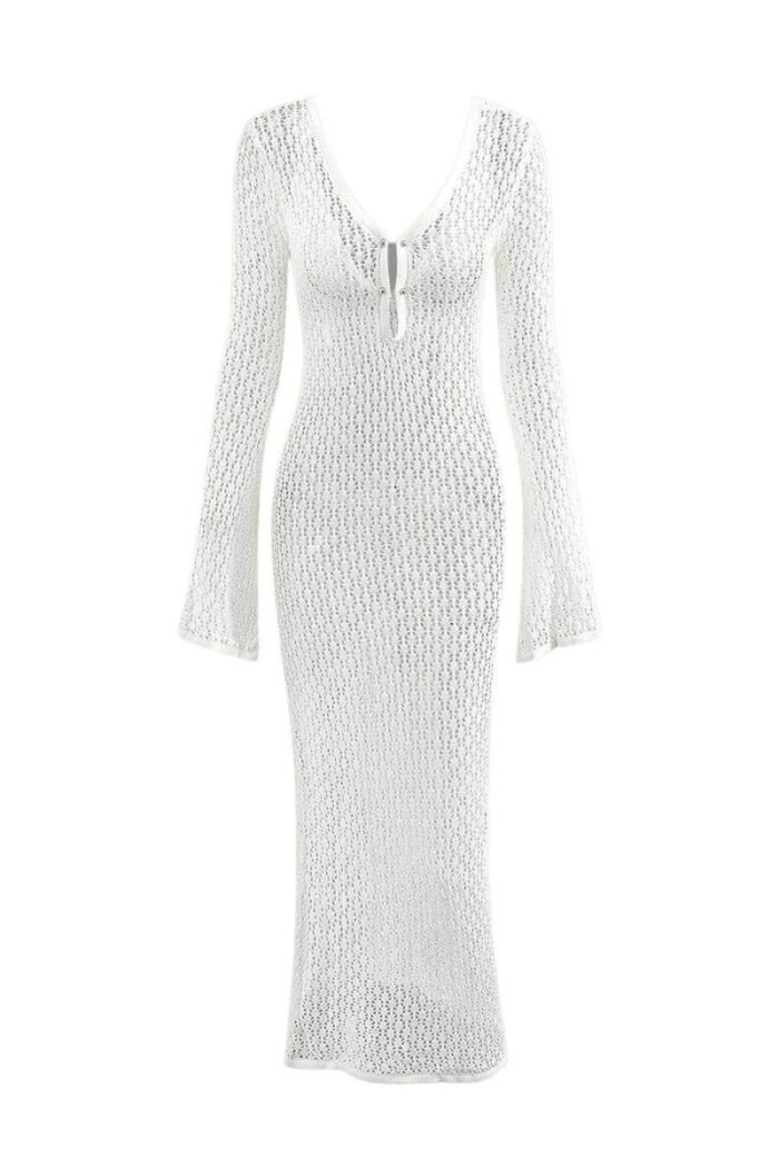 Josie V-neck Cut-out Knit Maxi Dress - Image 17