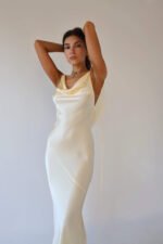 Persis Cowls Backless Satin Maxi Dress - Image 5