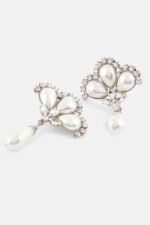 Debby Pearl Diamante Drop Earrings - Image 2