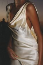 Persis Cowls Backless Satin Maxi Dress - Image 9