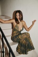 Juneen Printed Backless Slip Maxi Dress - Image 6