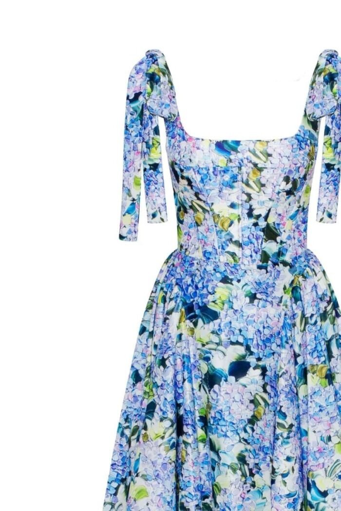 Kacey Hydrangea Printed Strap Maxi Dress - Image 4