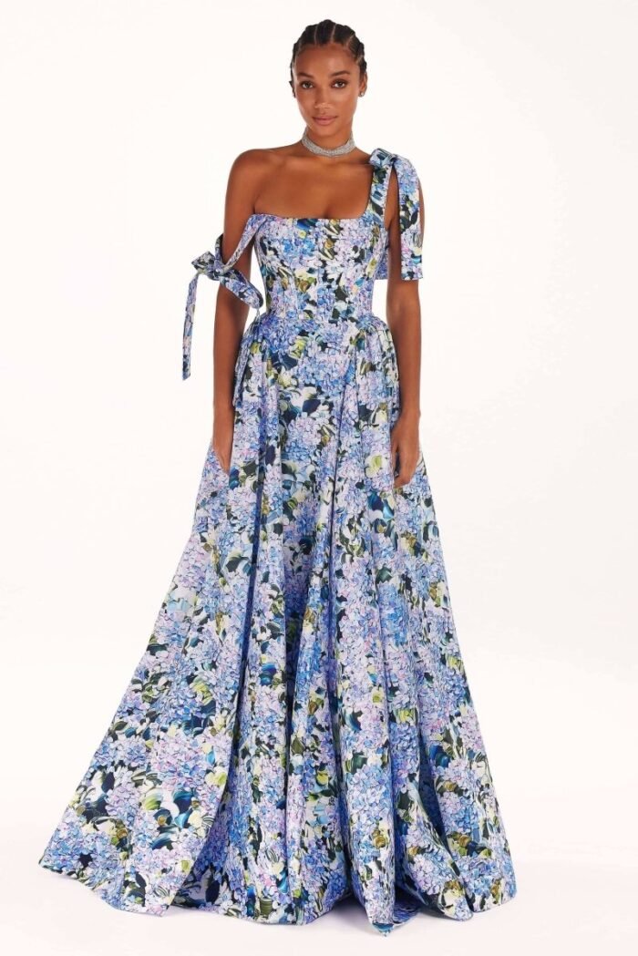 Kacey Hydrangea Printed Strap Maxi Dress - Image 1