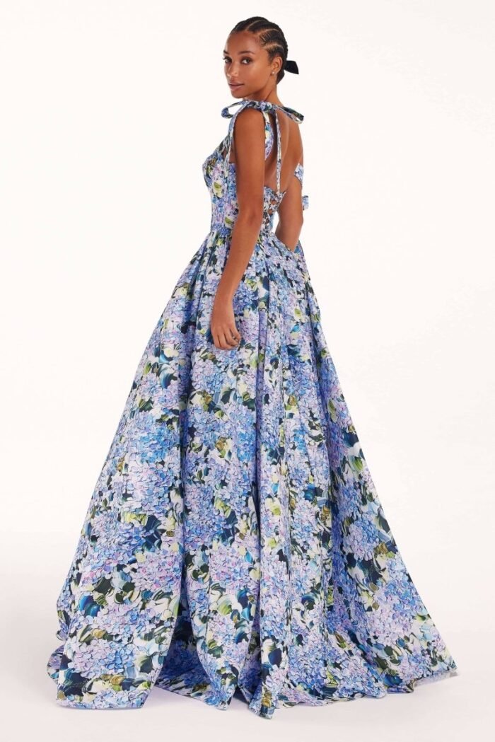 Kacey Hydrangea Printed Strap Maxi Dress - Image 3