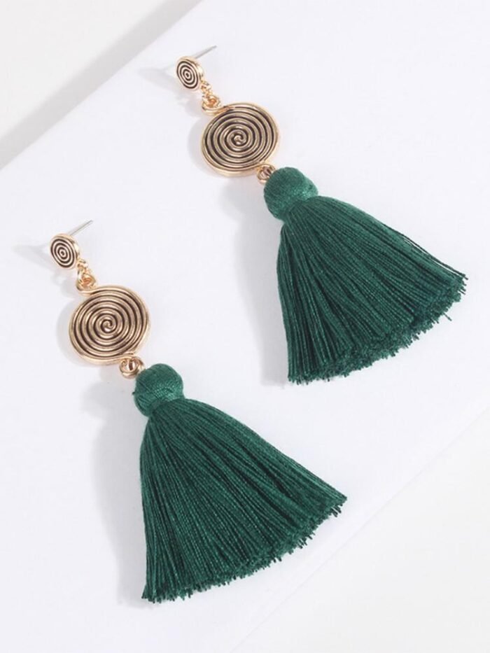 Kanna Whirlpool Tassel Earrings - Image 2
