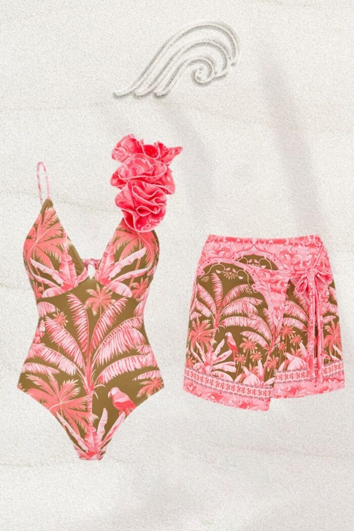 Karena Tropical Printed Two-pieces Swim Set - Image 1