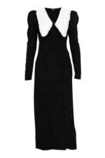 Kathy Peter Pan Collar V-neck Midi Dress - Image 8