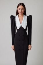 Kathy Peter Pan Collar V-neck Midi Dress - Image 6