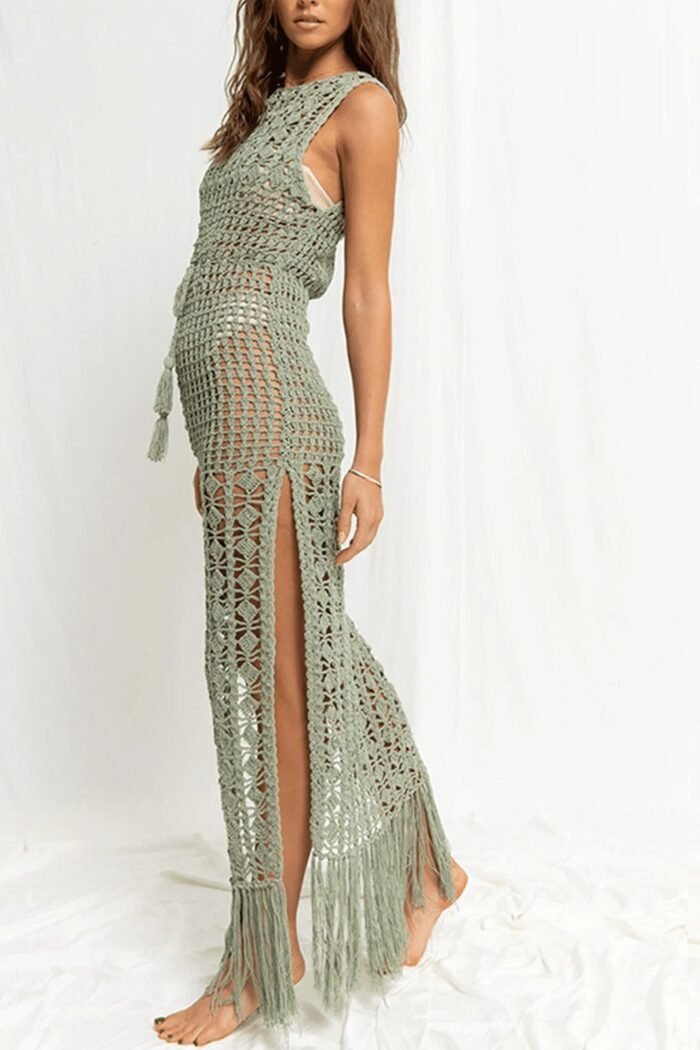 Kay Crochet Lace-up Beach Cover-up - Image 4