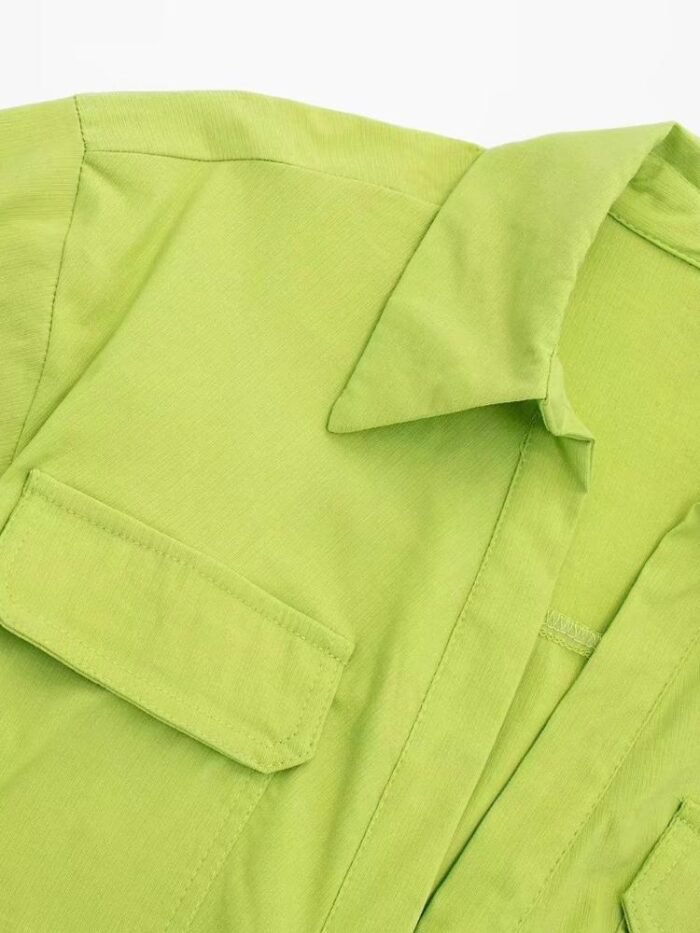 Kay Twisted Crop Linen Blouse - Image 2