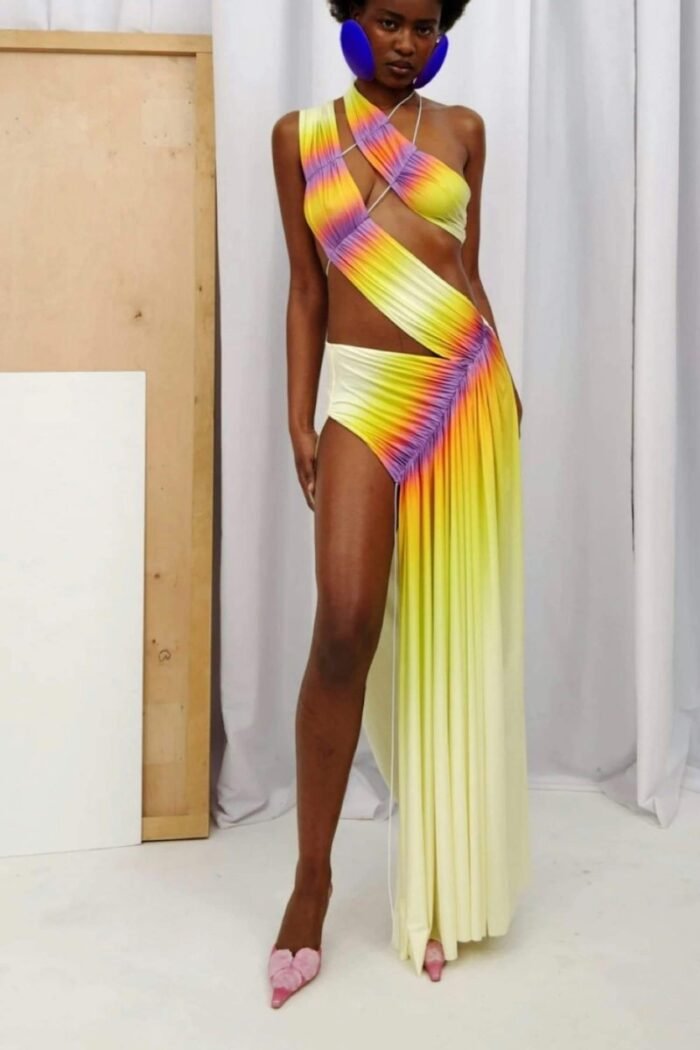 Kendra Tie Dye Wrap-around Maxi Dress - Image 6