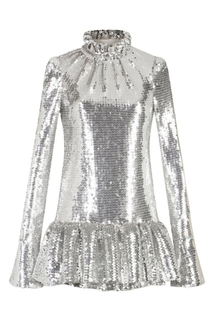 Kristin Ruffle Sequins Mini Dress - Image 6