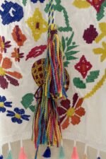 Kyndall Embroidered Floral Tassel Blouse - Image 7