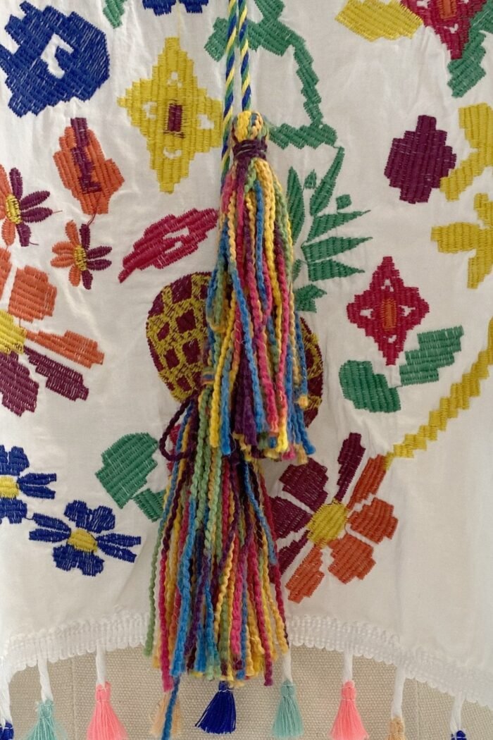Kyndall Embroidered Floral Tassel Blouse - Image 7