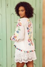 Kyndall Embroidered Floral Tassel Blouse - Image 4