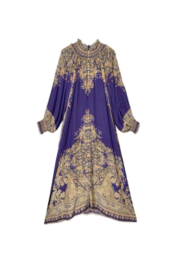 Leila Paisley-print Long Sleeves Maxi Dress - Image 7