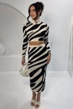 Lena Zebra Print Knit Set