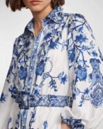 Liz Printed Belted Flare Midi Shirt Dress - Image 3