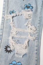 Liza Floral & Sun Printed Ripped Jeans - Image 7